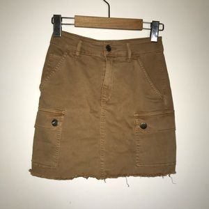 Tan cargo mini skirt